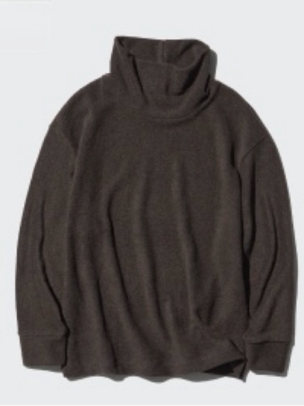 UNIQLO - Soft Knitted Fleece Ribbed T-Shirt | High Neck | Long Sleeve